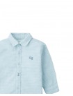 Baby Denji Micro-Check Long Sleeve Shirt with Embroidered Logo