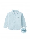 Baby Denji Micro-Check Long Sleeve Shirt with Embroidered Logo