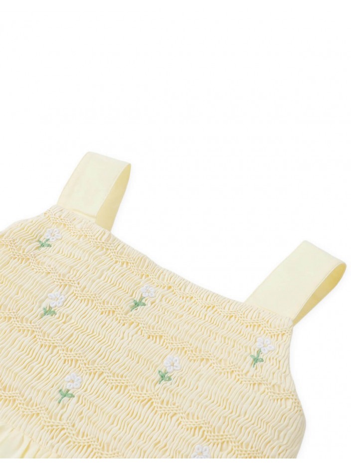 Kaia Smocked Peplum Top with Daisy Embroidery