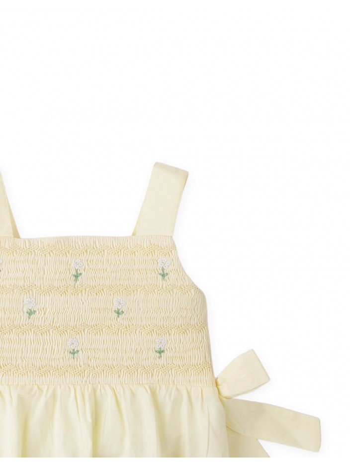 Kaia Smocked Peplum Top with Daisy Embroidery