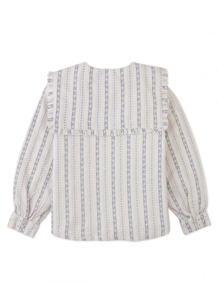 Esmeralda Blouse with Embroidered and Ruffled Bib Collar