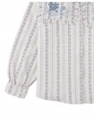 Esmeralda Blouse with Embroidered and Ruffled Bib Collar