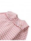 Gracia Checkered Blouse with Poodle Embroidery and Scalloped Sailor Collar