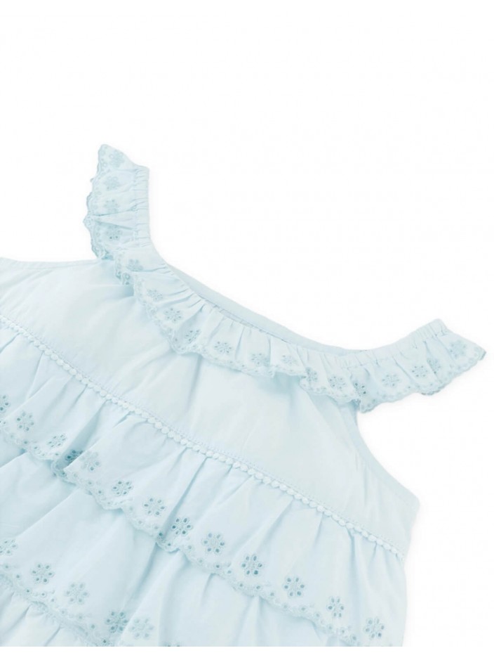 Bridgette Scalloped Eyelet Blouse with Ruffle Sleeves