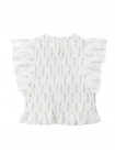 Anaise Smocked Floral Peplum Top with Ruffle Sleeves