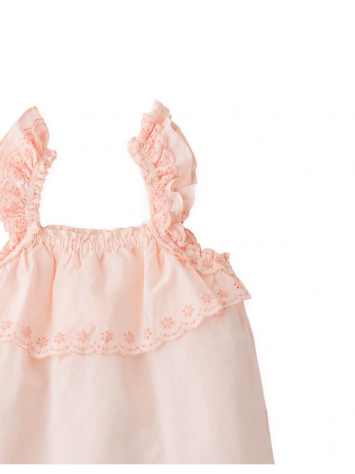 Katherine Ruffle Sleeve Top with Embroidered Yoke