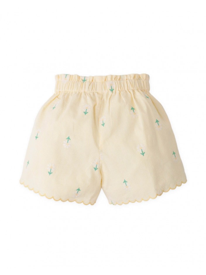 Phoebe Shorts with Daisy Embroidery