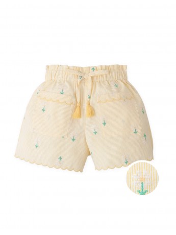 Phoebe Shorts with Daisy Embroidery