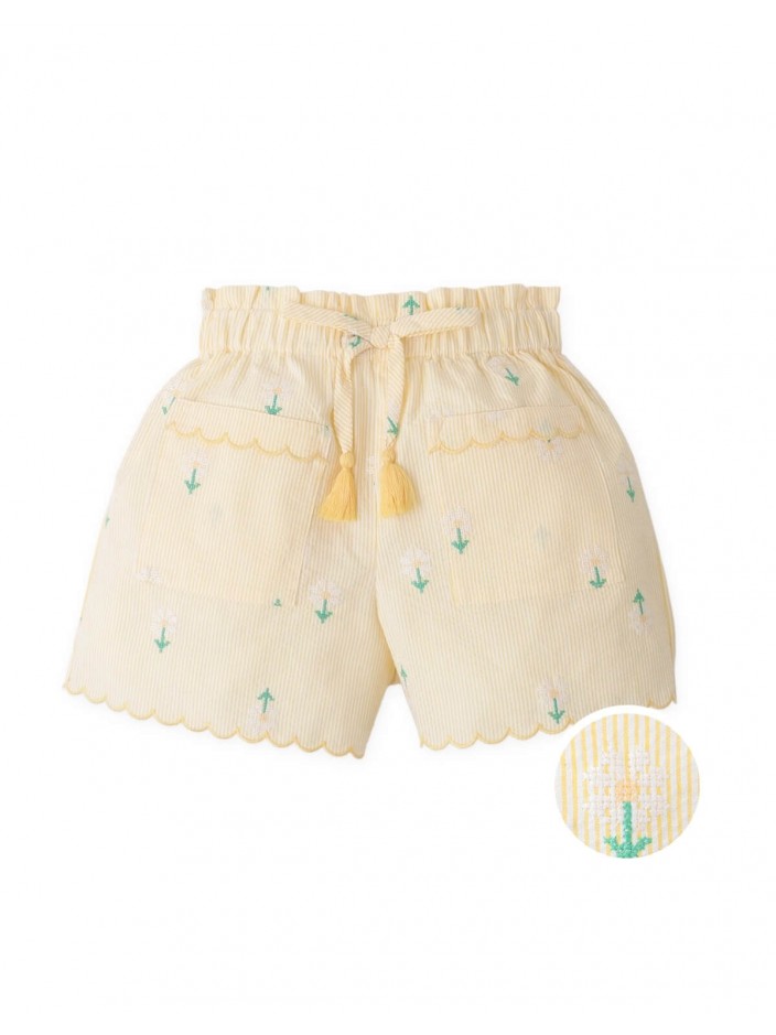 Phoebe Shorts with Daisy Embroidery