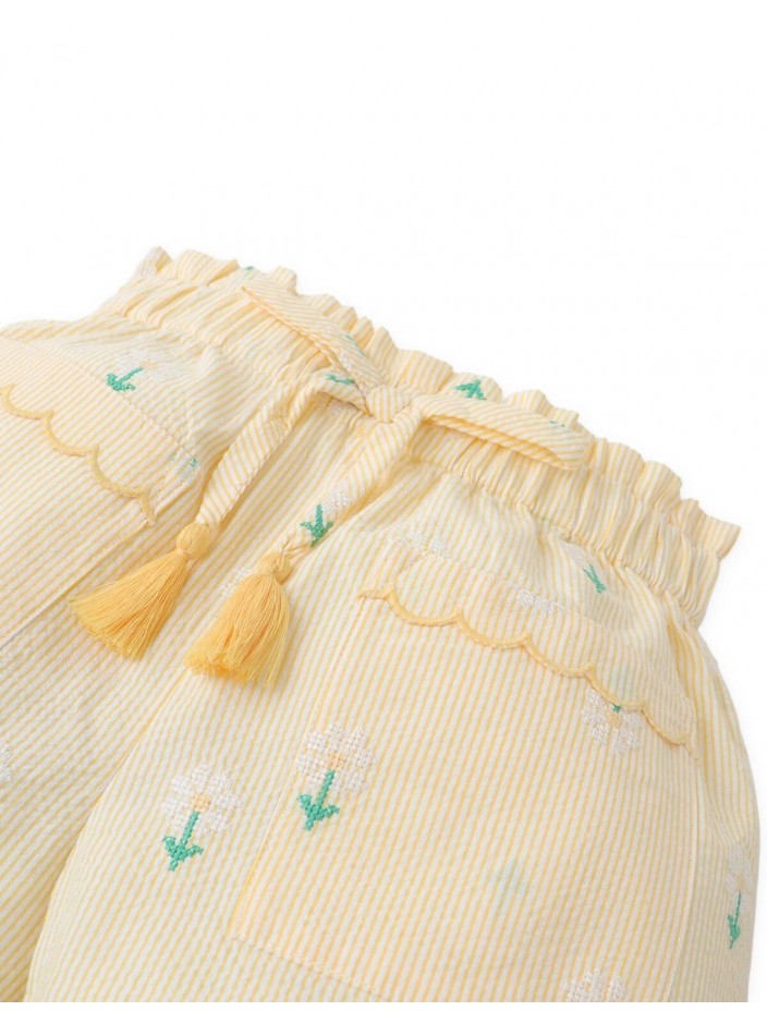 Phoebe Shorts with Daisy Embroidery