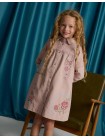 Minerva Shift Dress with Peter Pan Collar and Cross-Stitch Embroidery