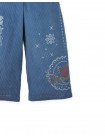 Gladys Wide-Leg Corduroy Pants with Rose Cross- Stitch Embroidery