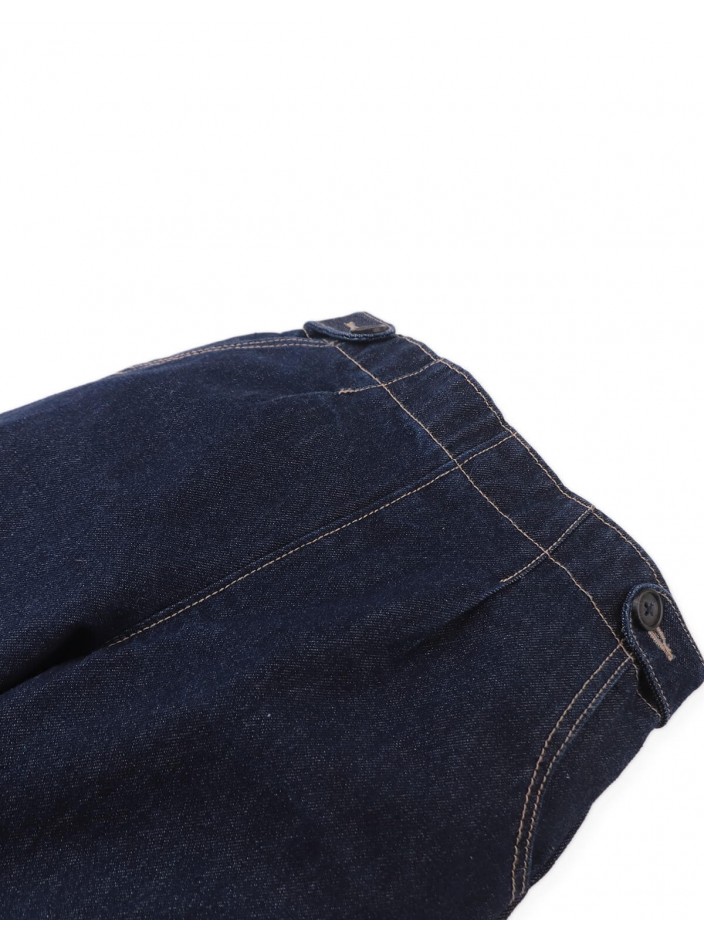 Christina Pull-On Wide-Leg Denim Jeans with Side Tabs and Pockets
