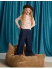 Christina Pull-On Wide-Leg Denim Jeans with Side Tabs and Pockets
