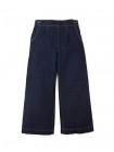 Christina Pull-On Wide-Leg Denim Jeans with Side Tabs and Pockets