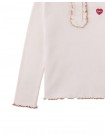 Geraldine Ribbed Tee with Collar and Embroidered Love Appliqué