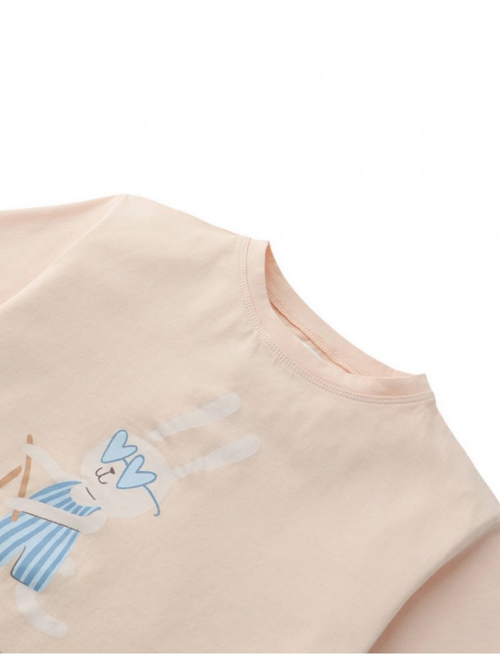 Shea Curved Hem Graphic Tee in Scooter Bunny
