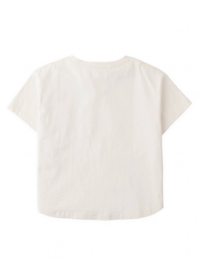 Shea Curved Hem Graphic Tee in Toast and Butter