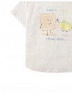 Shea Curved Hem Graphic Tee in Toast and Butter