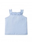 Lori Pointelle Halter Top with Ruffled Neck