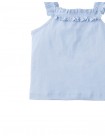 Lori Pointelle Halter Top with Ruffled Neck