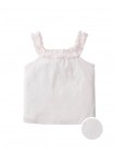 Lori Pointelle Halter Top with Ruffled Neckl