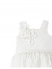 Oriana Bubble Dress with Ribbed Bodice and Floral Appliqués