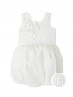Oriana Bubble Dress with Ribbed Bodice and Floral Appliqués