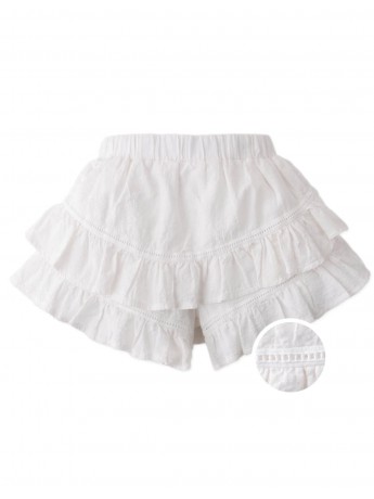 Malory Tiered Ruffle Skort with Lace Trim