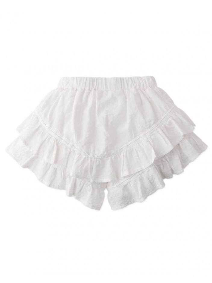 Malory Tiered Ruffle Skort with Lace Trim