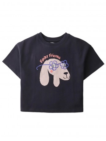 Maxine Boxy Graphic Tee in Funky Friends Dog Print