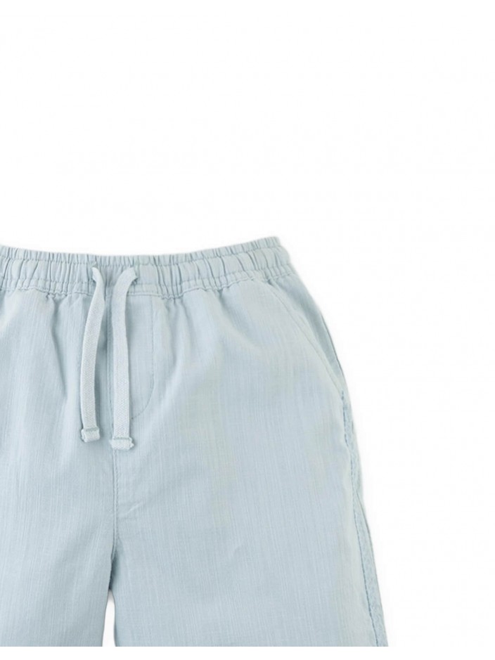 Toshi Linen-Like Cotton Drawstring Shorts with Embroidered Border