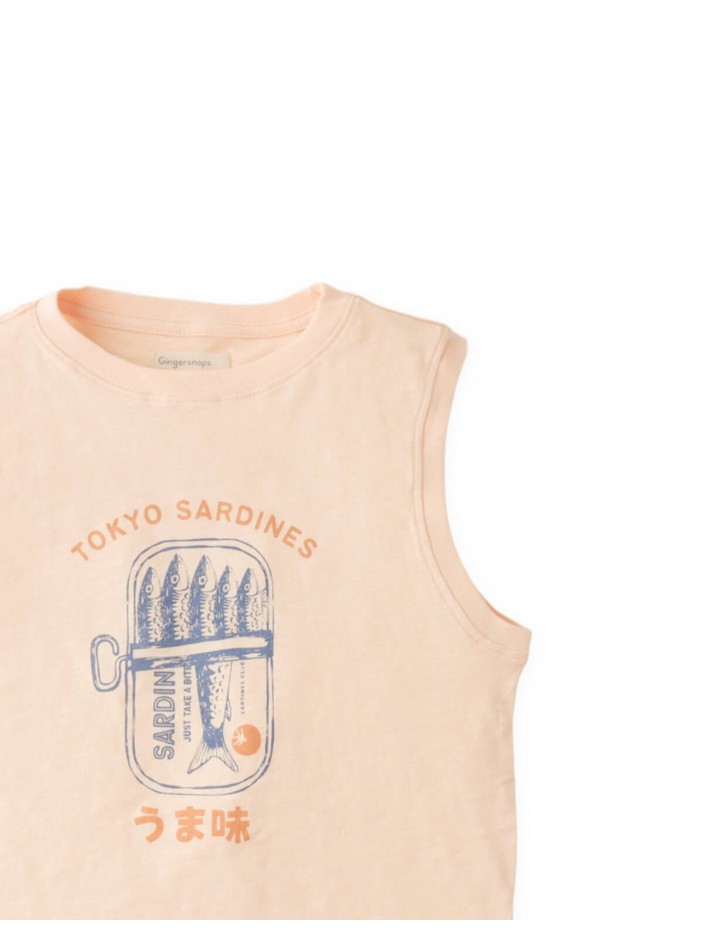 Miko Graphic Tank Top in Tokyo Sardines