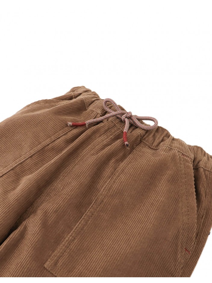 Dominic Pull-On Corduroy Pants with Patch Pockets