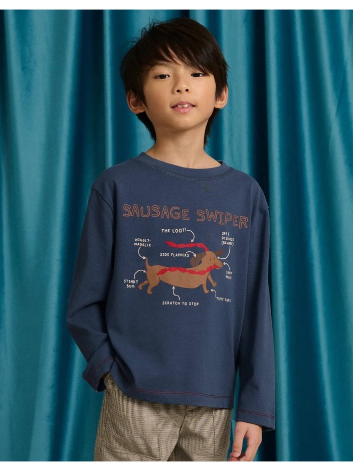 Myron Graphic Tee with Dachshund Diagram Illustration