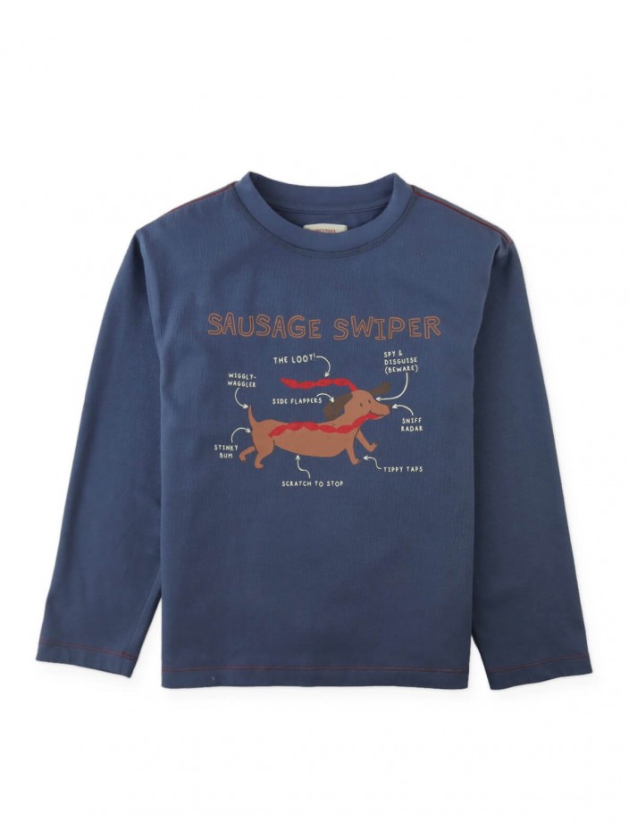Myron Graphic Tee with Dachshund Diagram Illustration