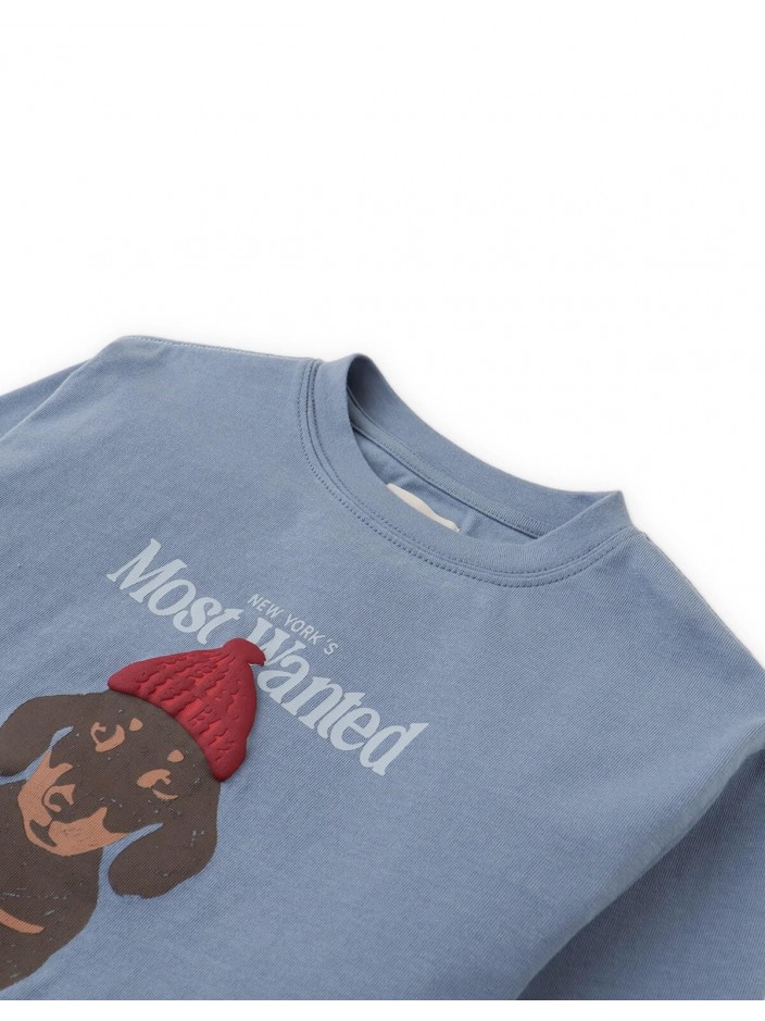 Myron Graphic Tee with “Most Wanted” Dachshund Graphic