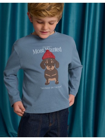 Myron Graphic Tee with “Most Wanted” Dachshund Graphic
