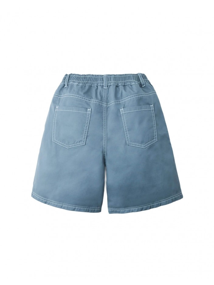 Michi Contrast-Stitch Pull-On Bermuda Shorts
