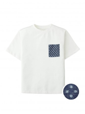 Aruto Sashiko-Inspired Patch Pocket Tee