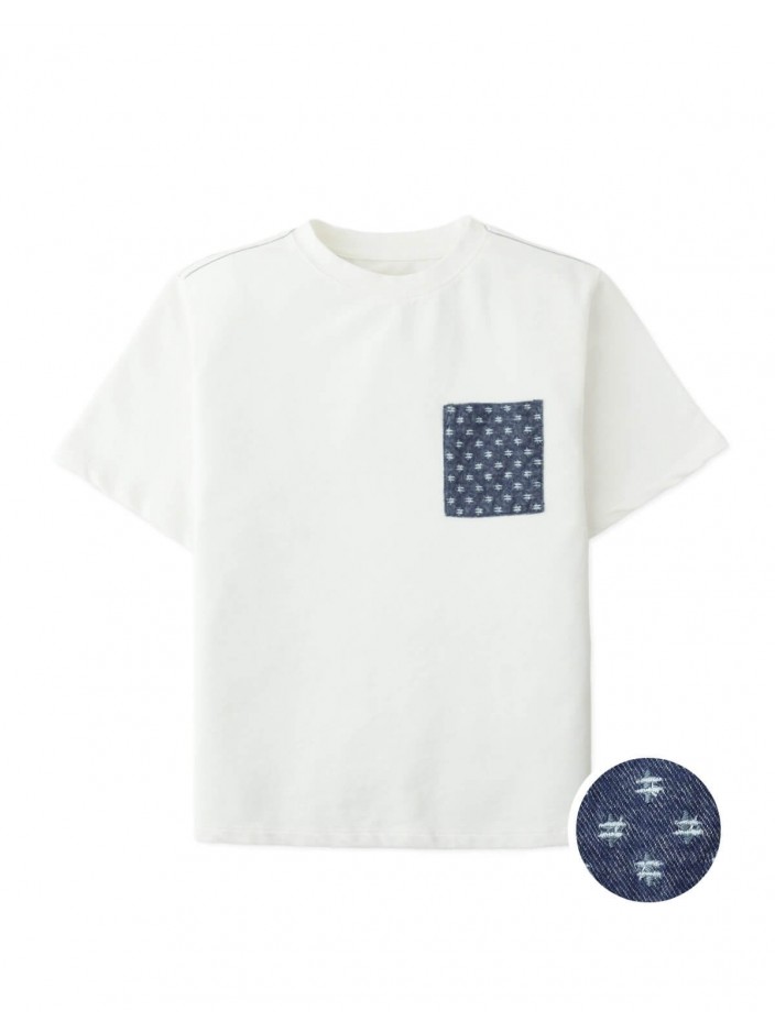 Aruto Sashiko-Inspired Patch Pocket Tee