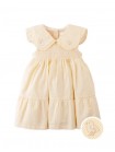 Baby Frances Striped Dress with Bunny and Chick Embroidered Collar