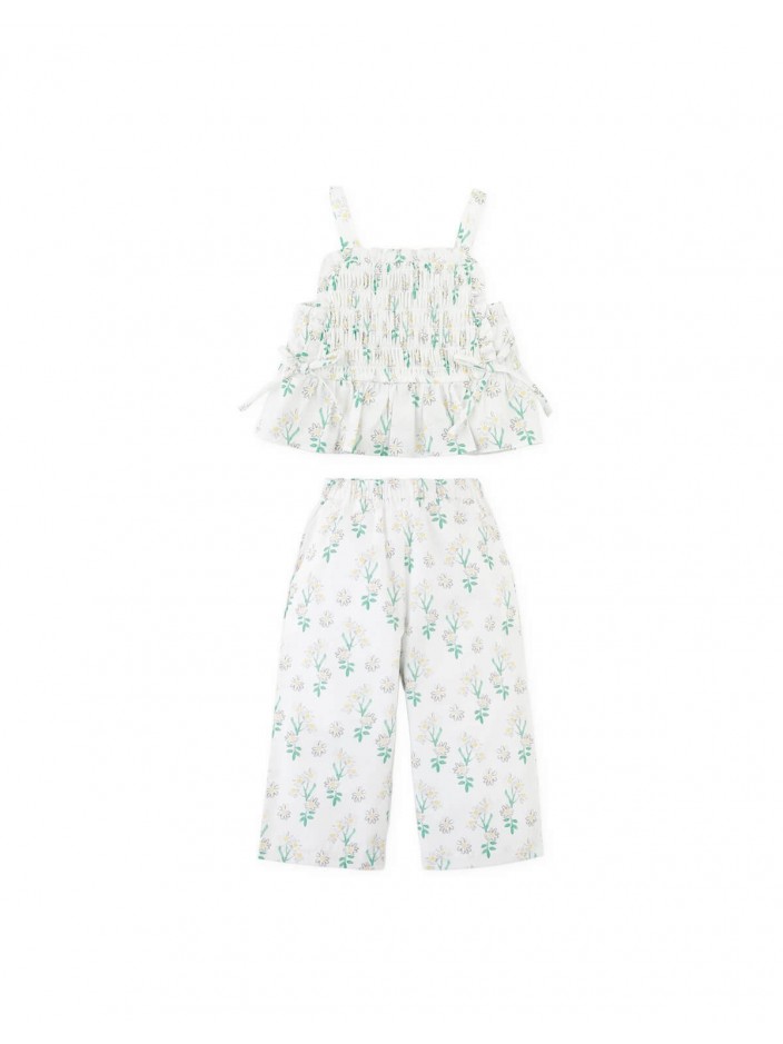 Baby Ayesha Daisy Print Peplum Top and Pants Set