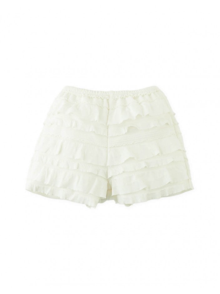 Baby Ruffled Shorts Set with Rosette Appliqué