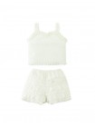 Baby Ruffled Shorts Set with Rosette Appliqué