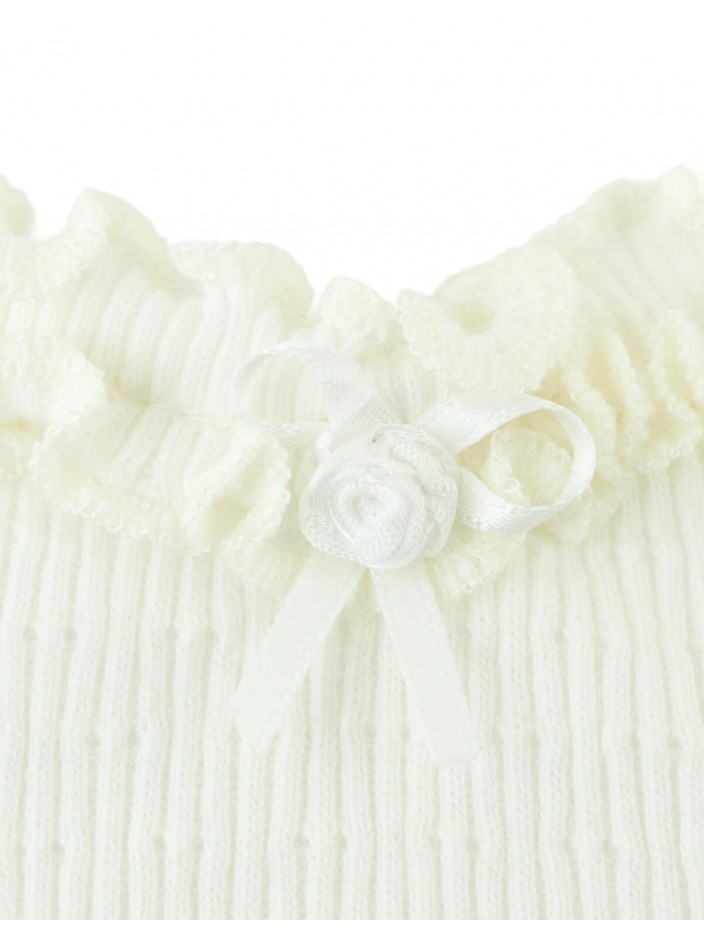 Baby Ruffled Shorts Set with Rosette Appliqué