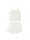 Baby Ruffled Shorts Set with Rosette Appliqué