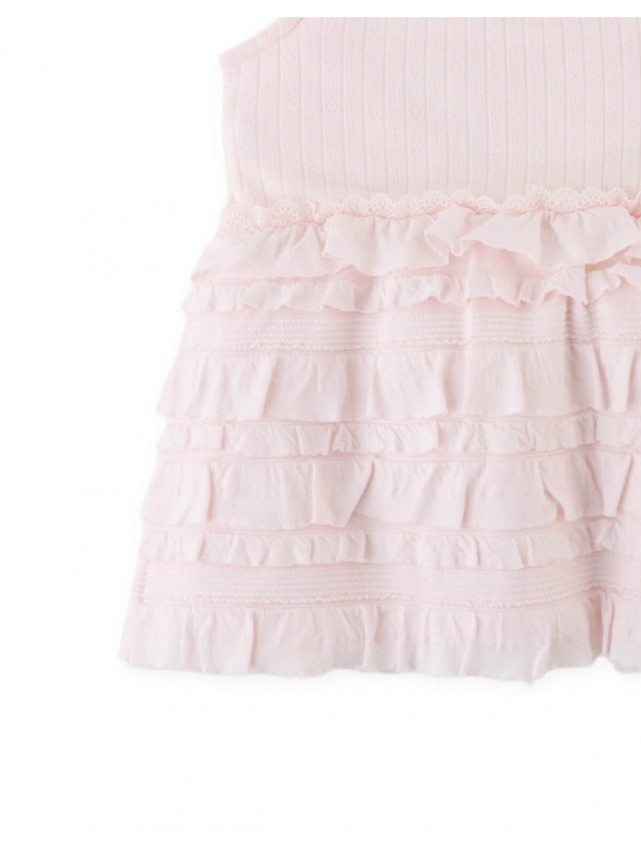 Baby Ruffled Playsuit with Rosette Appliqué