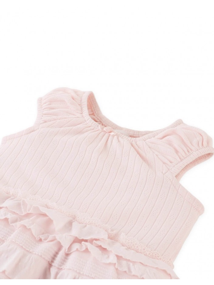 Baby Ruffled Playsuit with Rosette Appliqué