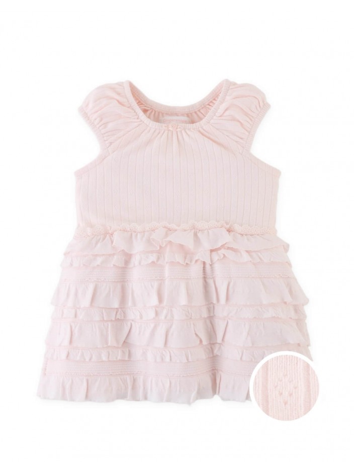 Baby Ruffled Playsuit with Rosette Appliqué